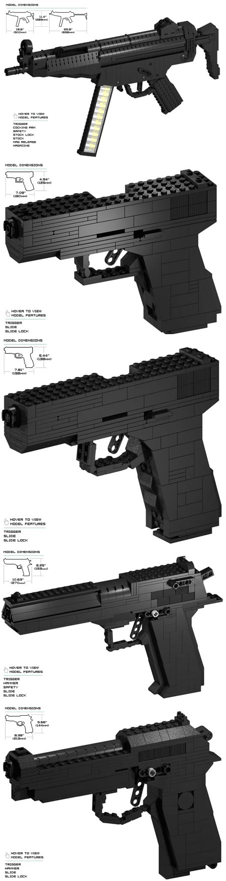 C'est dingue ce qu'on peut faire avec des Légos ! Je me demande juste si ces armes sont efficaces, et surtout si on peut braquer une banque avec... height=