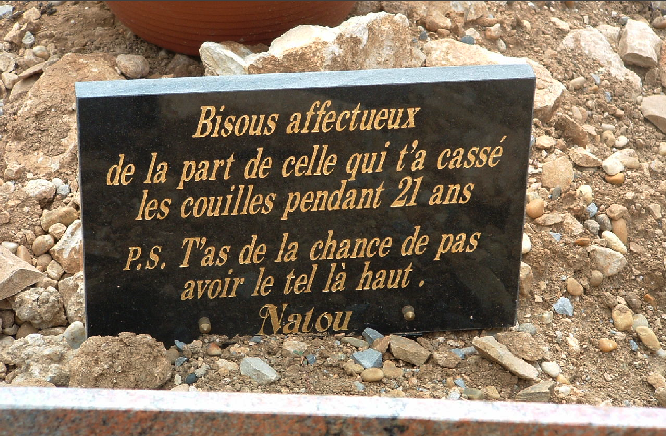 Petite pensée de la part d'une dame à son cher parti sur l'autre rive... height=