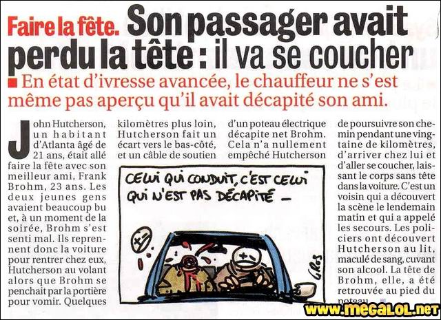 Attention, âmes sensibles, ne lisez pas ceci. Après une soirée un peu trop arrosée, un chauffeur a eu une très désagréable surprise ! height=