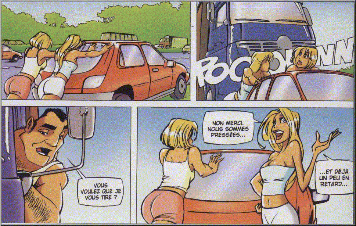 Comment réagit une blonde lorsqu'elle est en panne de voiture ? height=